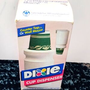 Vintage DIXIE Cup Bathroom Dispenser Counter/Wall/Under Cabinet Mount,  3 Oz Cup